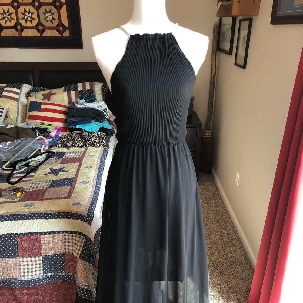Beautiful sleeveless long sheer dress